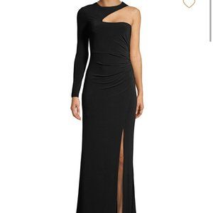BCBGMAXAZRIA Asymmetric One-Shoulder Gown Black S